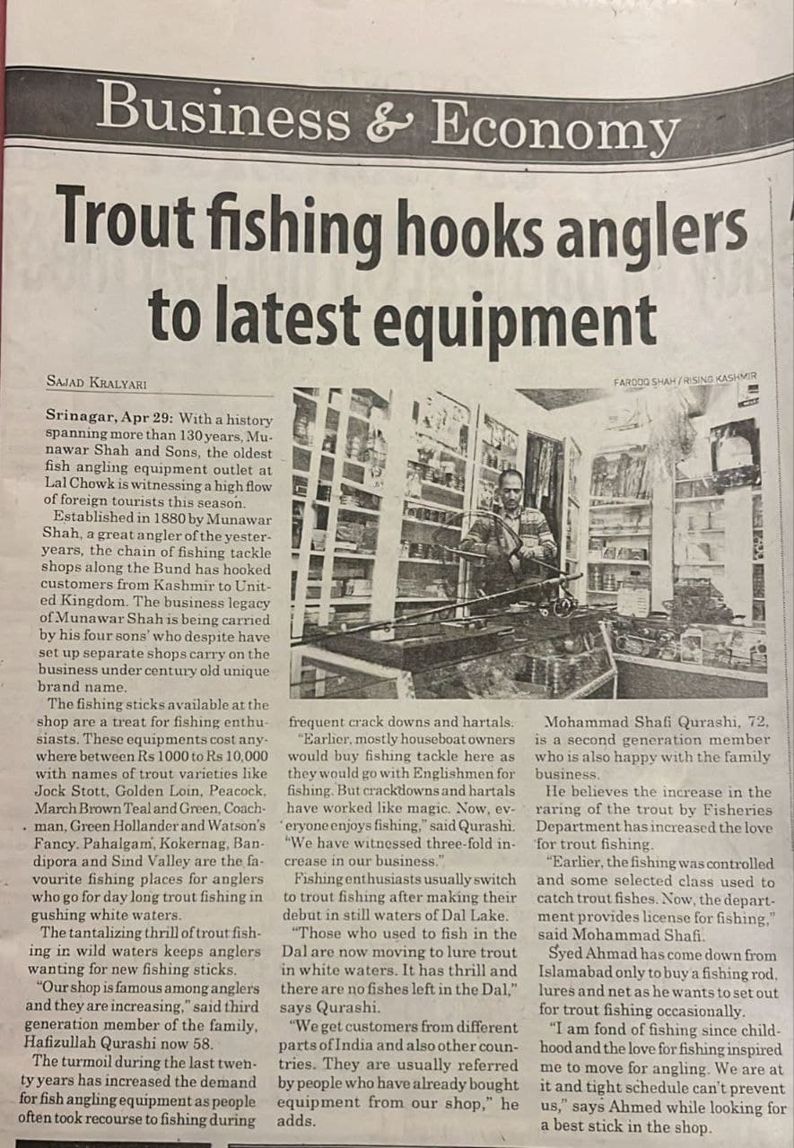 Rising Kashmir article about Munawar Shah and Sons